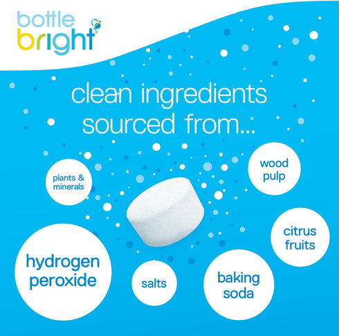 Bottle Bright 36 Tablets - EPA Safer Choice Certified, Clean Stainless Steel, Thermos, Tumbler, Insulated, Plastic and Reusable Water Bottles –Bot...