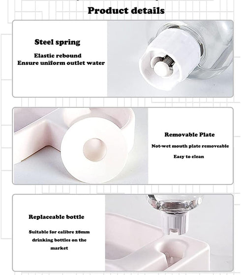 Double Dog Cat Bowls - Pets Water and Food Bowl Set with Automatic Water Bottle, Raised Pet Feeder Bowl for Cats and Small Dogs...
