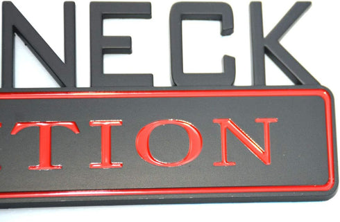 2pcs REDNECK EDITION CAR EMBLEM Chrome Badge 3D Sticker Decal Compatible with F-150 F250 F350 Silverado RAM 1500 (Red/black)...