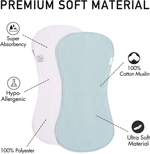 Muslin Burp Cloths for Baby,Organic Burping Cloths for Babies Boys Girls,Spit Up Rags Extra Soft and Absorbent 10 Pack...
