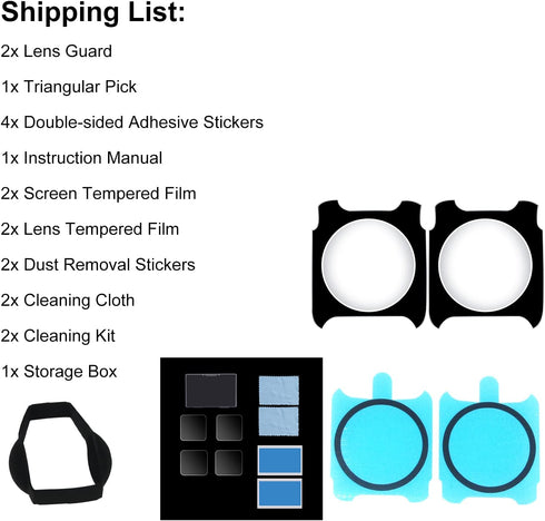 Sticky Lens Guards + Screen Protector for Insta360 ONE RS / Insta360 ONE R, 2 Set Twin Screen Protector Tempered Glass Film Lens Cover Accessories...