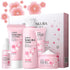 Sakura Skincare Gift Set, Skin Daily Care Travel Kit with Cleanser, Toner, Serum, Eye Cream, Face Cream for Women Girls (5pcs)...