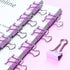 Purple Paper Clips and Binder Clips Set, 216 pcs, Metal Assorted Sized Binders with Push Pins, Cute Office Supplies for Desk, Durable Desk Accesso...