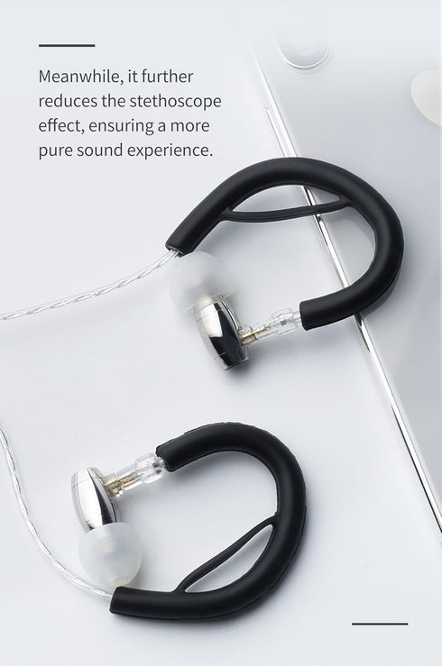 keephifi Earphone Round Reinforced Headphones Sports Ear Hook Used for Headphones and Headsets with Straight Cable, Earhook Cable, or Mask (Clear*...