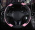 Istn Men's Sport Style Contrast Color Non-Slip Sweat Good Breathable PU Leatherette 15 inch Car Steering Wheel Cover Pink...