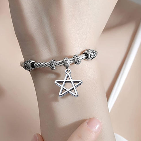 BronaGrand 100pcs Star Pentagram Charms Pendant Alloy Pentacle Charm Celestial Charms for DIY Bracelets Necklace Jewelry Making Craft Supplies...