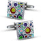 Silver Plated Cufflinks for Men Colorful Rainbow Crystal Cuff Links Wedding Gift...