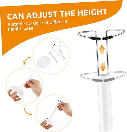 Toddmomy White Doll Stands 2Pcs Doll Display Stand Doll Bracket Doll Support Stand Bear Stand Desktop Doll Holder for Kids Accessories (25cm)...
