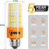 2 Pack Led Light Bulb Equivalent 300W 3000K Cool Daylight White, 40W Led Corn Cob Light Bulb 3750 Lumen E26 Medium Base for Garage Workshop Backya...