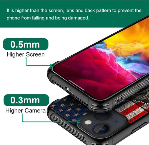 ZHEGAILIAN Case Compatible with iPhone 14 Case,Deer Flag Red Camo Case for iPhone 14 Cases for Men Boy,Drop Protection Cool Pattern with Soft TPU ...