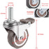 Skelang 4 Pcs 1'' Swivel Threaded Stem Casters, TPE Mute Crib Caster, M6×15 Stem Caster Wheels with Brake, Replacement for Baby Bed, Cabinet, Tabl...