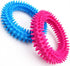 2Pcs Pet Chew Ring Toy Soft Dental Rubber Puppy Teeth Cleaning Healthy Gums Spike Ring Chew Toy for Cat and Dogs (9cm)...