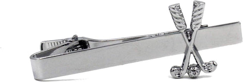 Golf Symbol Silver Pair of Cufflinks & Tie Bar Clip...