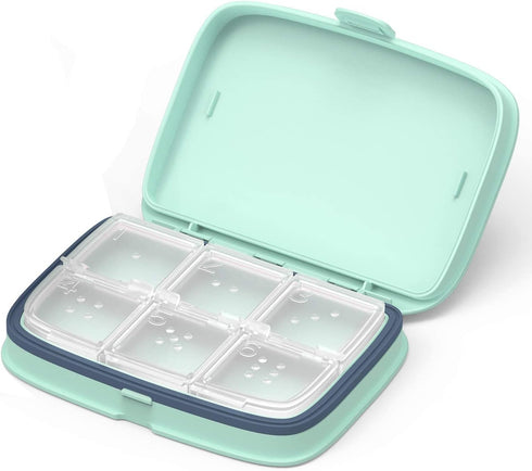 Waterproof Pill Case - Travel Pill Organizer Small Pill Box with Removable Compartments - Portable Pill Container Outdoor Pill Holder (Green B)...