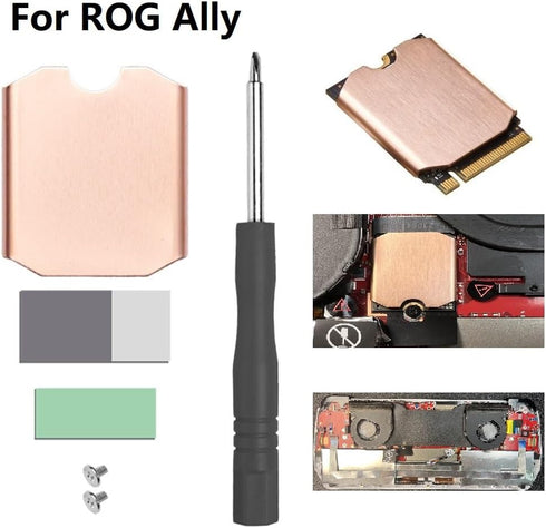 SDD Copper Heatsink Cooling Thermal Pad for Steam Deck, Heat Sink Cooling Thermal Pad Back Cover Opening Tools Back Screws Replacements Screwdrive...
