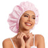 Satin Bonnet Silk Bonnet Hair Bonnet for Sleeping-Slouchy Beanie Hat Satin Sleep Cap for Women's Natural & Curly Hair(Pink)...