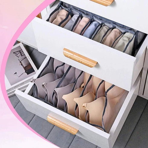 3 Set Underwear Organizer, Foldable Bra Underwear Drawer Organizer Divider Bins for Underwear, Socks, Ties, Bras, Underwear Storage Compartment Bo...