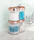 mDesign Plastic Canister Jar Organizer Set with Storage Lid - Home Decor Holder for Bathroom/Restroom Vanity Countertop, Cabinet - Holds Cotton Ba...