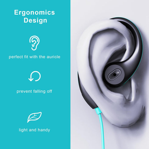 Sport Headphones Wired Earbuds Over Ear Headphones with Earhooks Microphone 3.5mm Plug Sweatproof Running Earphones for Workout Jogging Gym Ear Bu...