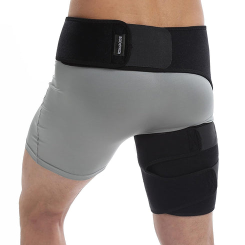 Bodyprox Groin Wrap, Adjustable Support for Hip, Groin, Hamstring, Thigh, and Sciatic Nerve Pain Relief...