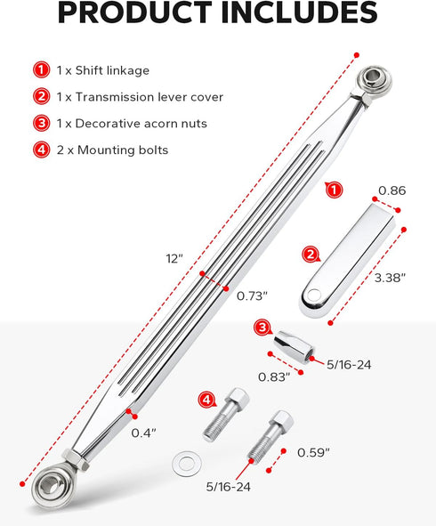 Amazicha Chrome Shift Linkage Compatible for Harley Davidson Softail Dyna Road King Electra Glide Street Glide Touring 1980-2024...