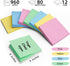 12 Packs Colored Sticky Notes, 3"x3" Self-Stick Pads with 960 Sheets in Total, 80 Sheets/Pack, Perfect for Office, Home, School, Meetings - 4 Colo...