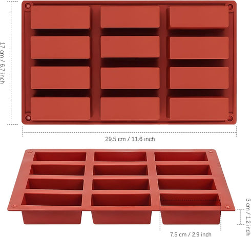 JOERSH 2pcs Granola Bar Mold, Rectangle Silicone Candy Molds for Baking Energy Bars Chocolate Bar Mold/Protein bars/Ganache/Brownie/Cheesecake/Cor...