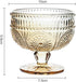 Vintage Sunflower Embossed Glass Footed Dessert Bowl Ice Cream Bowl Trifle Bowl Salad Bowl Candy Cake Bowl for Home Party Wedding 9 oz, Amber...