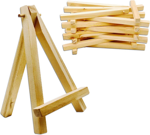 10 Pcs 6 Inch Mini Wood Display Easel for Displaying Small Canvases, Photos...