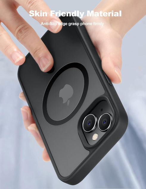 Tigowos Strong Magnetic for iPhone 15 Case Fits MagSafe 10FT Drop Resistant Matte Skin Feeling Back Cover Shockproof Slim Fit for iPhone 15 Phone ...