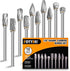 Carbide Burr Set Compatible with Dremel Rotary Tool 10Pcs Die Grinder Bits Rotary File Rasp with 1/8” Shank and 1/4” Grinding Head Accessories for...