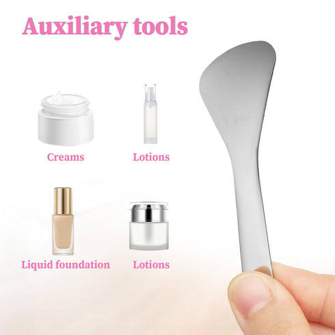 2Pcs Cosmetic Spatula Reusable Facial Massage Spatula Practical Mini Makeup Eye Cream Applicator Multi-functional Beauty Face Skincare Spoon for M...