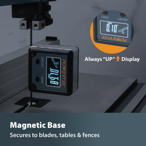POWERTEC 71828 Table Saw Angle Gauge, Digital Angle Finder Protractor, Digital Level Box, 1 Pack, Digital Angle Gauge for Woodworking, Table Saw, ...
