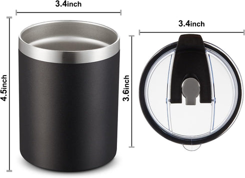 MEWAY 12 oz Lowball, Tumbler Stainless Steel Double Wall Vacuum Insulated Mug with Straw and Lid, Cleaning Brush ?Durable Powder Coated Insulated ...