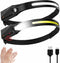 2PCS Headlamp Rechargeable 230° Wide Beam Head Emergency Lamp LED Lights with Motion Sensor for Camping Accessories Gear, Waterproof Head Light Fl...