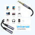 MOSWAG Headphone Mic Splitter 3.5mm Headset Y Adapter 2 Female to 1 Male 3.5mm Jack Cable, Mic Audio Splitter, Headset Splitter Cable with Separat...