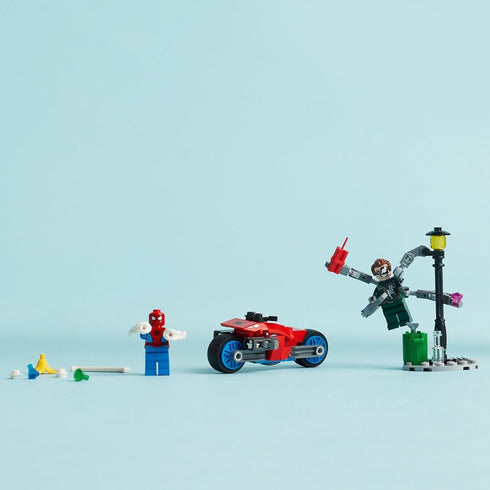 LEGO Marvel Motorcycle Chase: Spider-Man vs. Doc Ock, Celebrate Spider-Man Day with This Buildable Toy for Kids, 2 Marvel Minifigures, Super Hero ...
