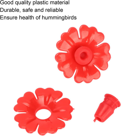 30Pcs Hummingbird Feeder Flowers Hanging Bird Feeding Ports Replacement Parts Garden Supplies(Red)...