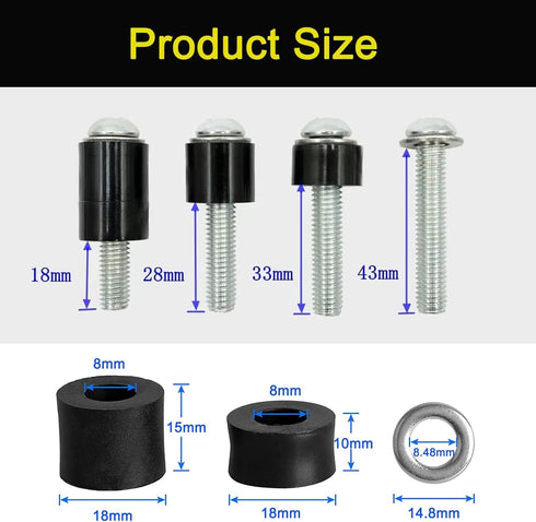 M8 Screws for Samsung TV M8 x 45mm, Pitch 1.25mm TV Mounting Bolts Screws with 25mm Long Spacers Work with Samsung 50" 55" 60" 65" 70" 75" 82" TV...