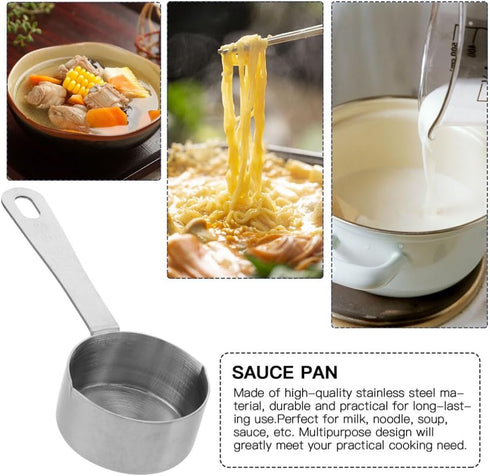 Luxshiny 4.2oz Butter Warmer Pan, Measuring Saucepan with Dual Pour Spout Small Milk Butter Melting Pot Sauce Pan for Stove Top, Soup, Chocolate...