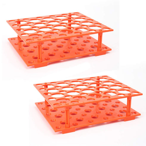 50-Holes Centrifuge Tube Rack - Detachable Lab Test Tube Holder Rack for 10ml/15ml/50ml(2 Racks Orange)...