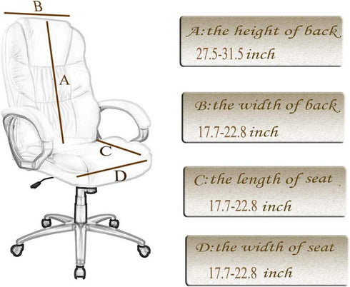 Computer Office High Back Large Chair Covers Stretchable Polyester Washable Rotating Chair Slipcovers,ONLY Chair Covers M009 (M009-1)...