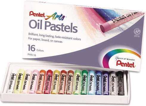Pentel Arts Oil Pastels Set - 16 Vibrant Colors...