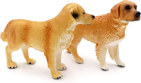 Gemini&Genius Dog Toys for Kids, Golden Retriever Family Playset, Detail and Realistic Puppy Action Figures, Pet Doggy Toys, 2-4 Inches Length - B...
