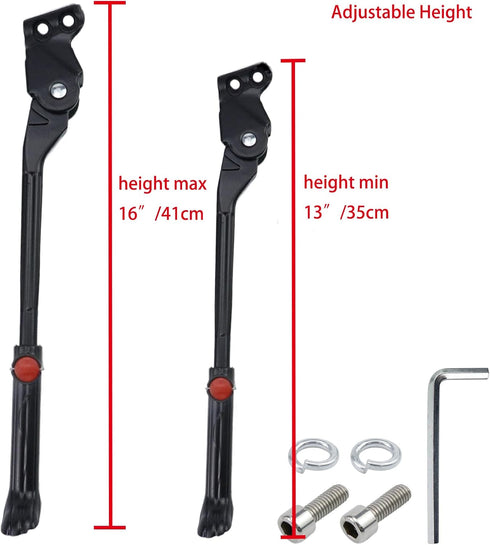 Adjustable Bike Kickstand for 27-32" Mountain Bike Aluminum Alloy Bicycle Kickstand with Non-Slip...