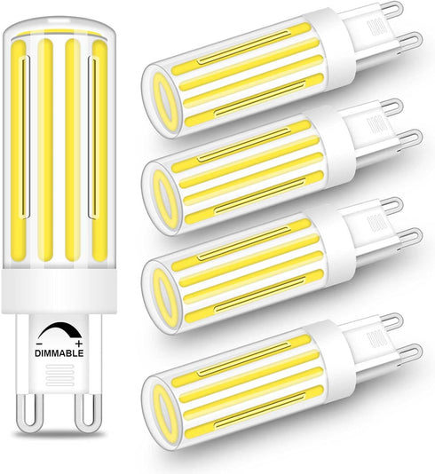 G9 LED Bulb Dimmable 8W G9 Bi Pin Base Bulb Daylight White 6000K 800LM 120V T4 Chandelier Lighting Equivalent 75W 80Watt Halogen Bright Light (Pac...