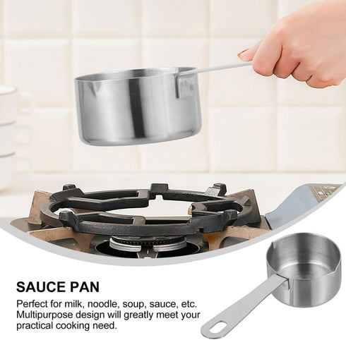 Luxshiny 4.2oz Butter Warmer Pan, Measuring Saucepan with Dual Pour Spout Small Milk Butter Melting Pot Sauce Pan for Stove Top, Soup, Chocolate...