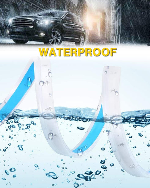 Qasim 30cm Soft Tube Guide Flexible LED Strip Daytime Running Light 12inch White Yellow Sequential Flowing Turn Signal LED Strip Auto Cars Motorcy...