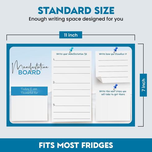 Magnetic Manifestation Board for Refrigerator | Law of Attraction | Express Daily Gratitude | Write Your Manifestation, Visuals & Take Action Plan...