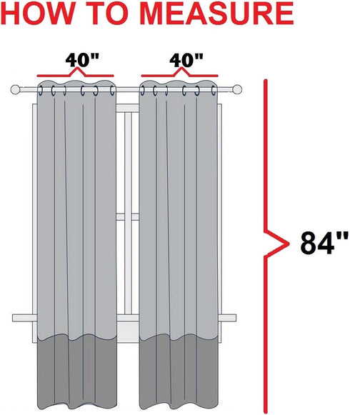 Elegant Comfort Luxury Sheer Curtains, Window Treatment Curtain Panels with Rod Pocket for Kitchen, Bedroom and Living Room (40 x 84-inches Long, ...